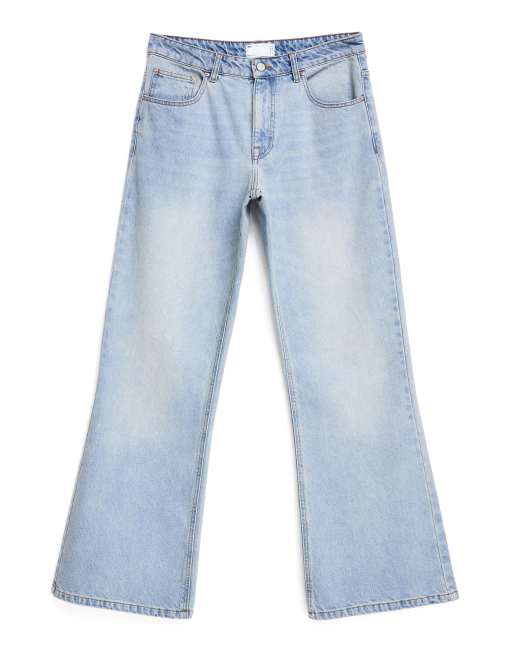 ASOS DESIGN - Jeans met wijde pijpen in getinte mid-wash blauw, 5 van 7