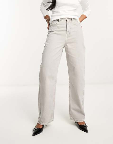 ASOS DESIGN - Jeans met wijde ronde pijpen in grijs - view 1