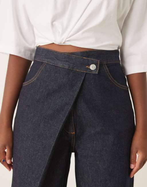 ASOS DESIGN – Jeans mit Bund im Wickeldesign, 4 von 5