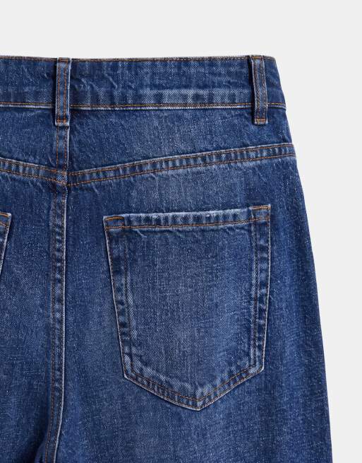 ASOS DESIGN Jeans mit Bündchen-Detail und Ballonform in mittlerem Blau, Kombiteil, 8 von 9