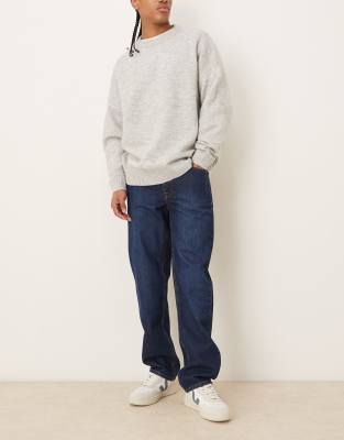 Jeans mit geradem Bein in verwaschenem Blau Blau 49 Long