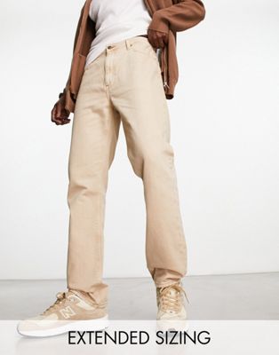 ASOS DESIGN straight leg jeans in ecru - ASOS Price Checker