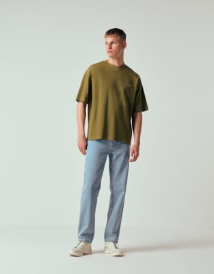 Jeans mit geradem Schnitt in hellblauer Waschung Blau 46 Long