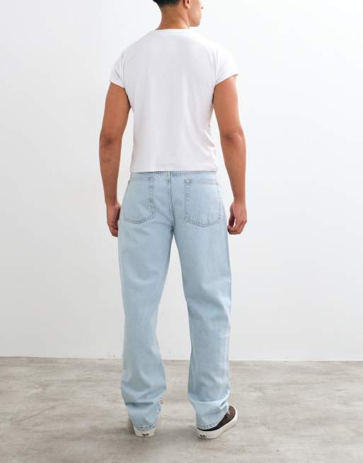 ASOS DESIGN – Jeans mit geradem Schnitt in hellblauer Waschung, 3 von 5