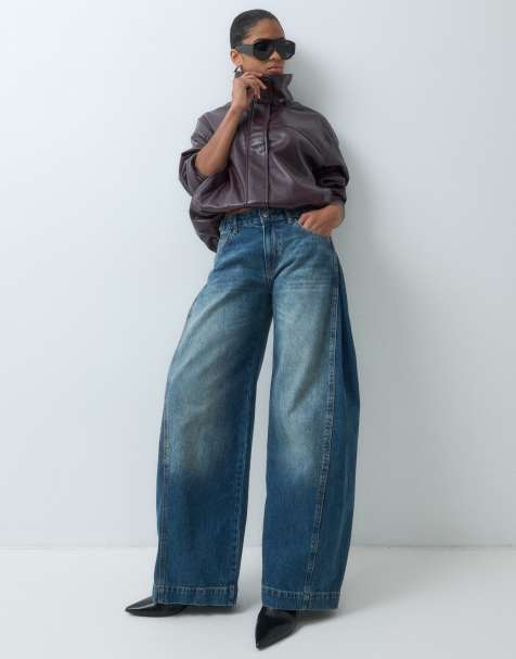 ASOS DESIGN jeans morbidi con dettaglio inserto lavaggio medio - view 1