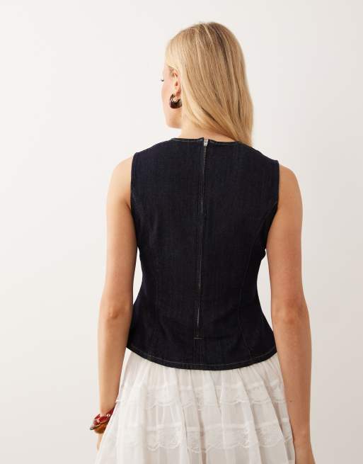 ASOS DESIGN – Jeans-Oberteil mit tiefem U-Ausschnitt, 4 von 4