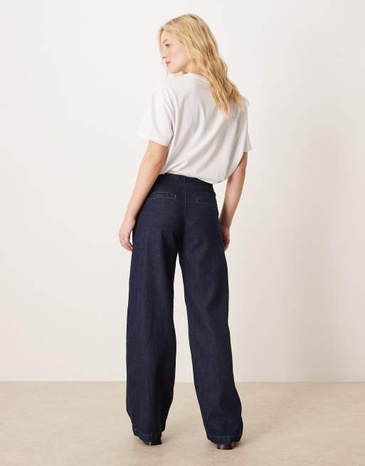 ASOS DESIGN - Jeans sartoriali a vita bassa indaco semplici, 2 di 5