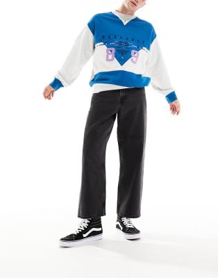 ASOS DESIGN wide skater jeans in washed black - ASOS Price Checker