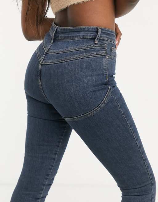 ASOS DESIGN - Jeans skinny a vita alta modellanti e push-up, lavaggio scuro , 3 di 4