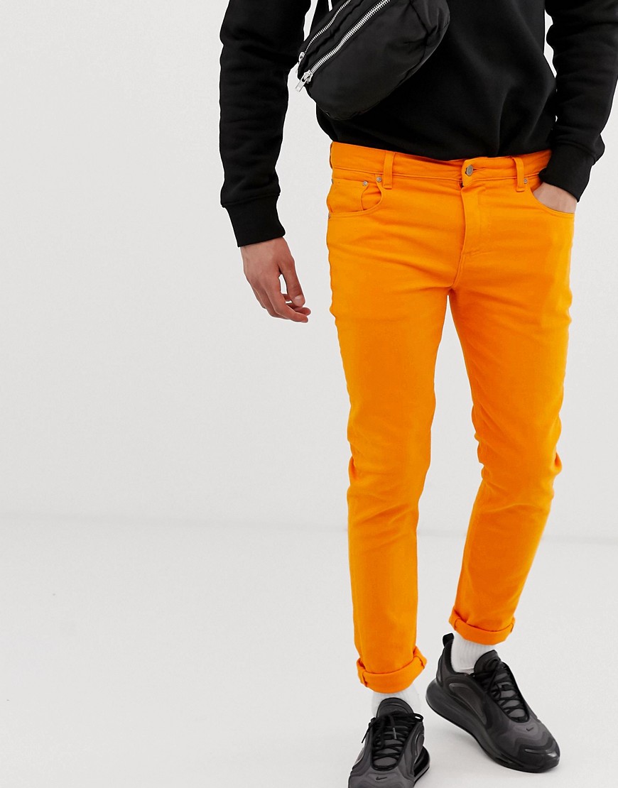 ASOS DESIGN - Jeans skinny arancione fluo-Verde