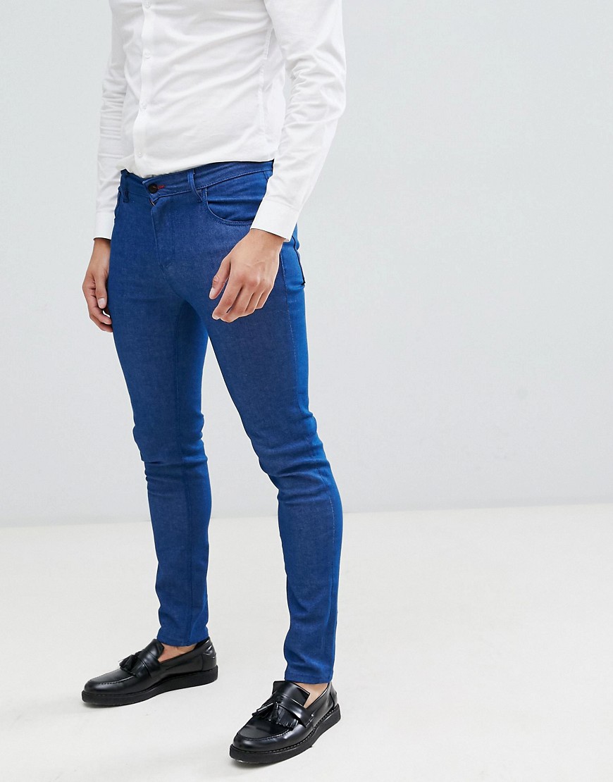 ASOS DESIGN - Jeans skinny eleganti blu grezzo