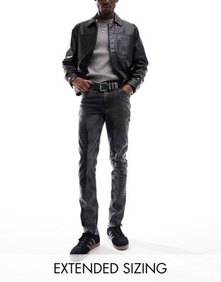 ASOS DESIGN skinny jeans with Y2k black wash  - ASOS Price Checker