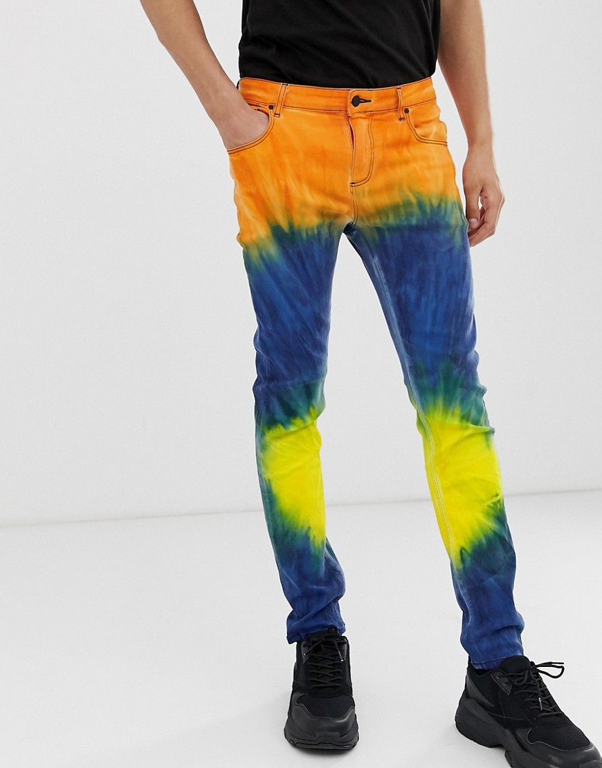 ASOS DESIGN - Jeans skinny tie-dye-Arancione