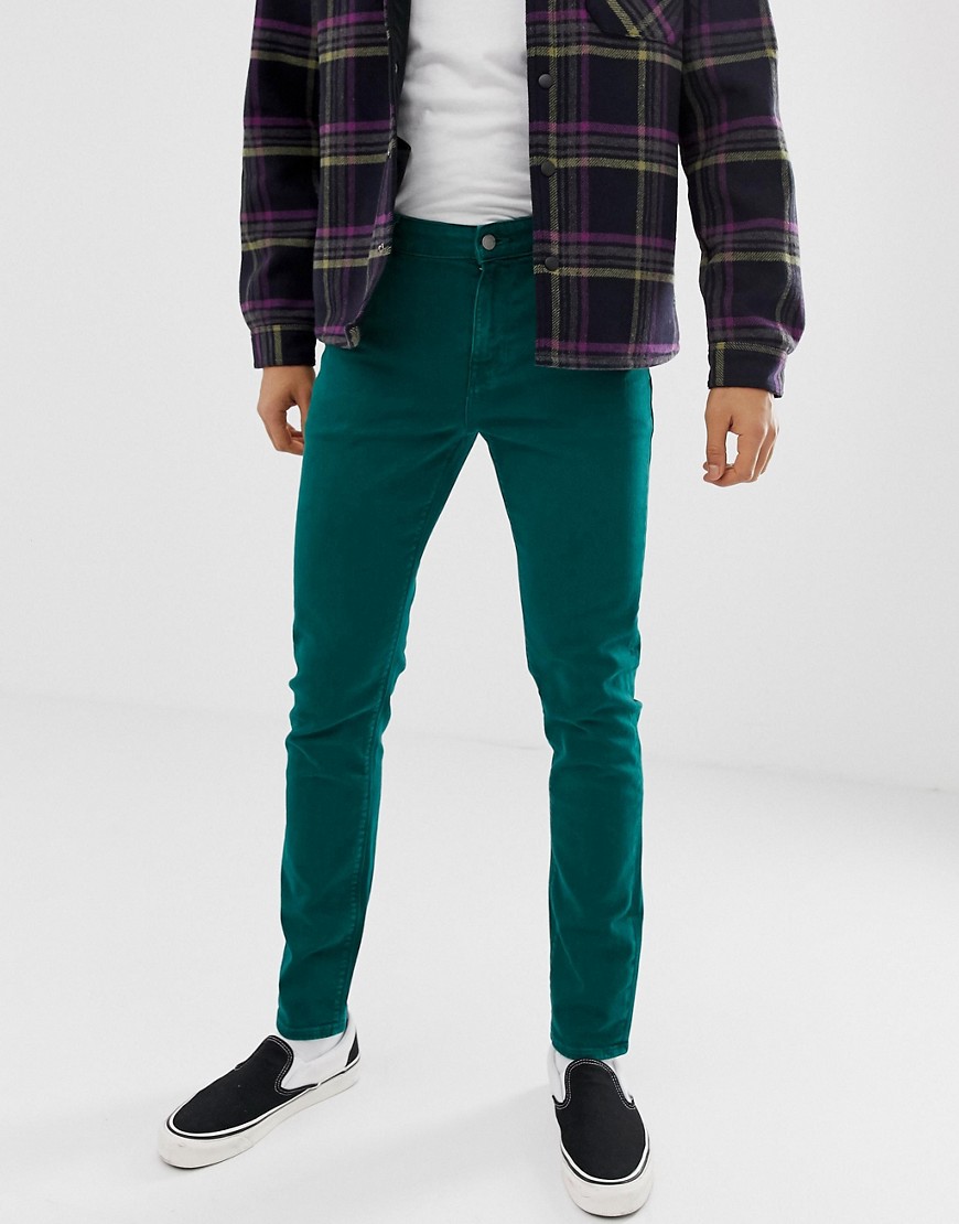 ASOS DESIGN - Jeans skinny verde vintage
