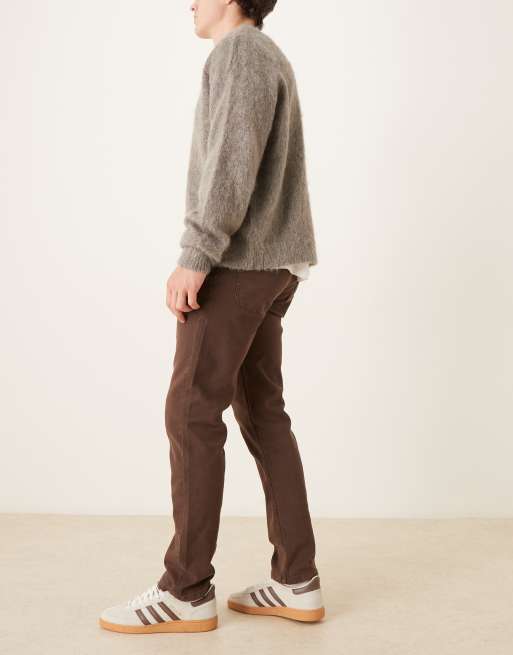ASOS DESIGN - Jeans slim comfort stretch marroni, 2 di 5