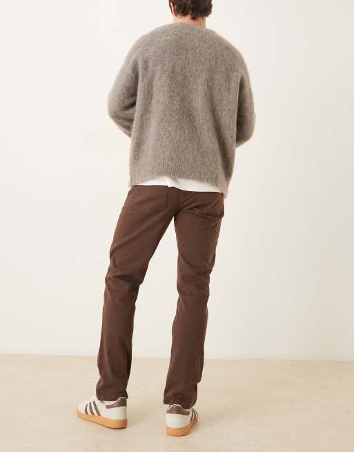 ASOS DESIGN - Jeans slim comfort stretch marroni, 3 di 5