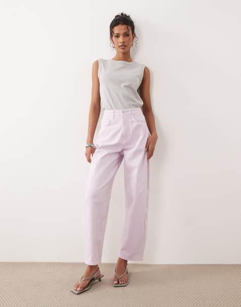 ASOS DESIGN - Jeans slim con gamba a cilindro lilla - view 1