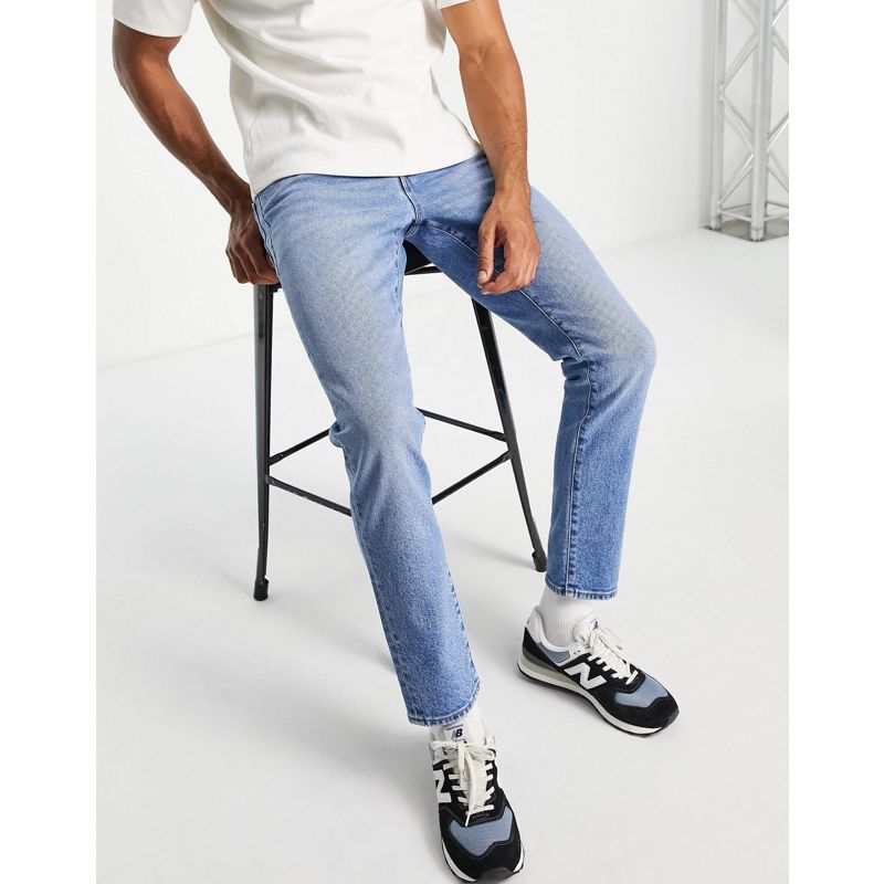 Jeans slim Jeans DESIGN - Jeans slim elasticizzati blu lavaggio chiaro vintage da 12,5 once