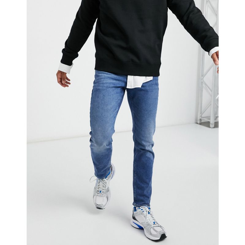 5fbRM Uomo DESIGN - Jeans slim elasticizzati vintage lavaggio blu medio