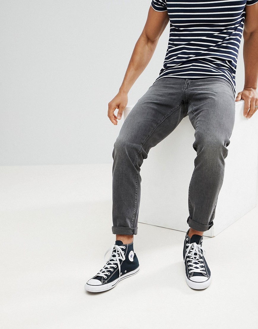 ASOS DESIGN - Jeans slim nero délavé vintage