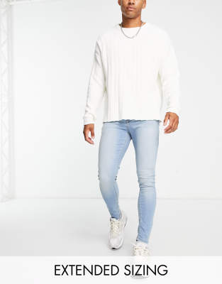 ASOS DESIGN - Jeans spray on power stretch blu lavaggio chiaro