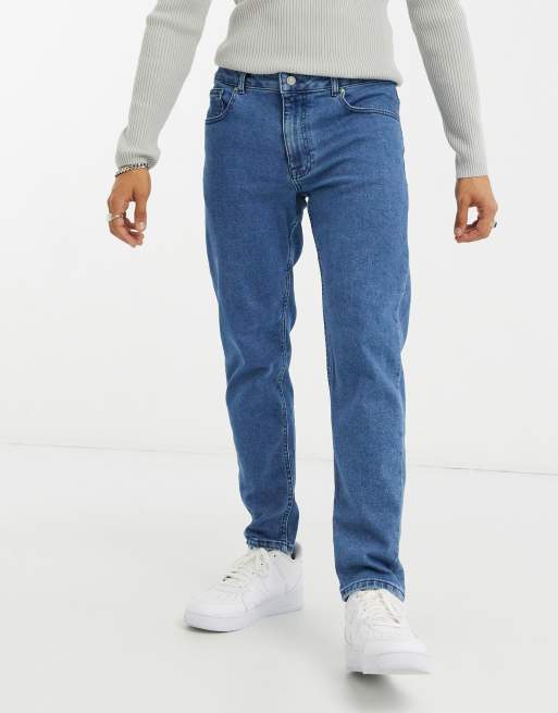 ASOS DESIGN - Jeans stretch affusolati lavaggio blu medio rétro