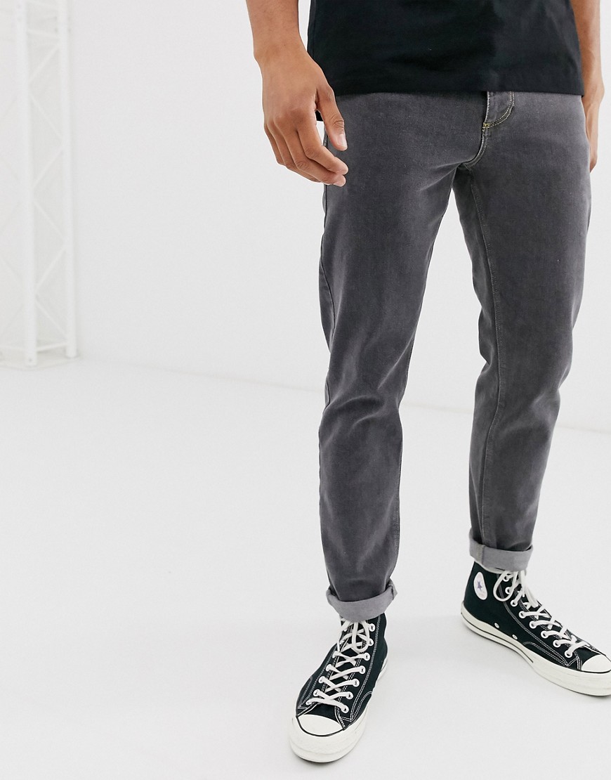 ASOS DESIGN - Jeans stretch affusolati nero slavato rétro