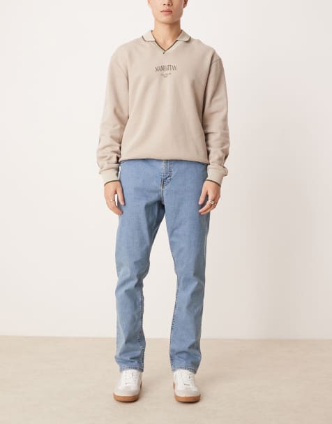 ASOS DESIGN - Jeans stretch slim lavaggio blu medio piatto - view 1