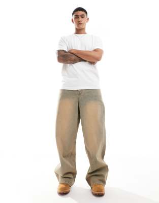 ASOS DESIGN - Jeans super ampi con tinta arancione - view 1
