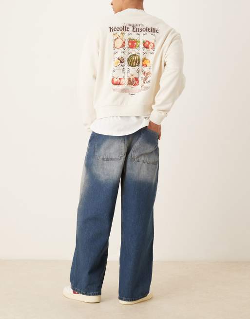 ASOS DESIGN - Jeans super ampi indaco slavato con bordi grezzi , 3 di 5