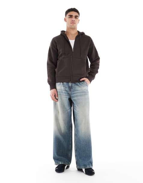 ASOS DESIGN - Jeans super ampi lavaggio blu medio con cuciture - view 1