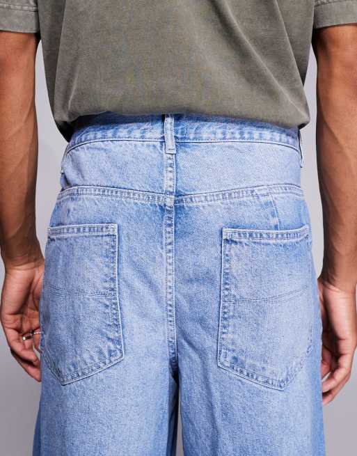 ASOS DESIGN - Jeans super ampi lavaggio chiaro con dettagli carpenter, 4 di 5