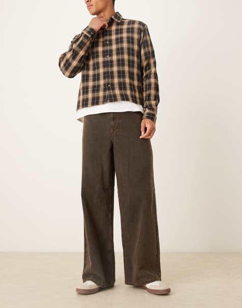 ASOS DESIGN - Jeans super ampi lavaggio marrone tinto - view 1