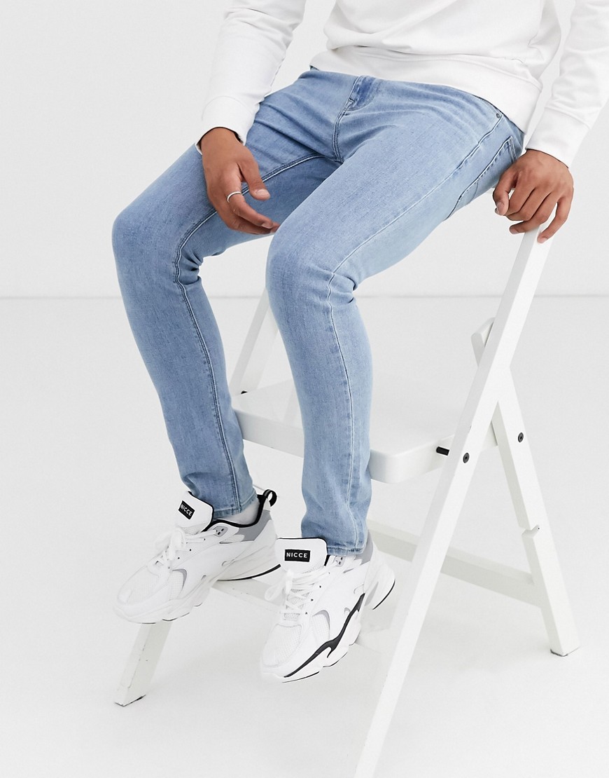ASOS DESIGN - Jeans super skinny blu lavaggio chiaro rétro