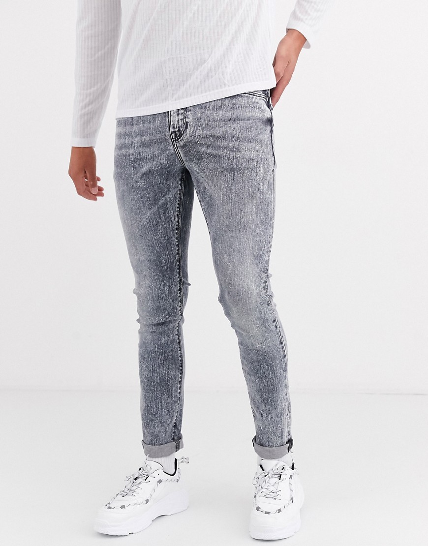 ASOS DESIGN - Jeans super skinny grigio acido