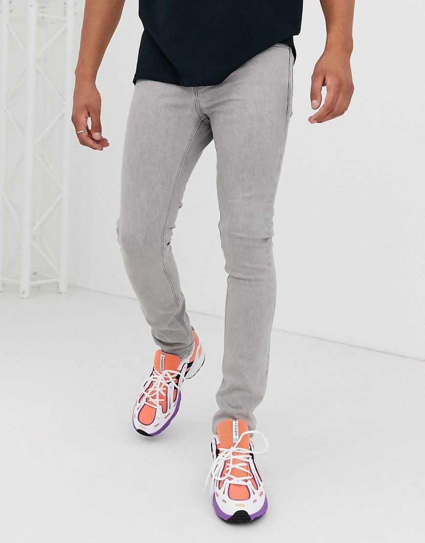 ASOS DESIGN - Jeans super skinny lavaggio grigio