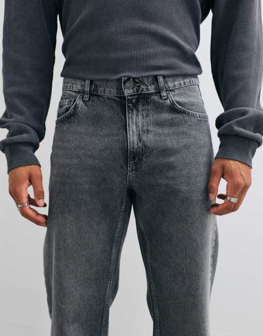 ASOS DESIGN jeans svasati ampi lavaggio grigio, 4 di 5