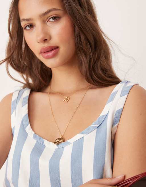 ASOS DESIGN – Jeans-Trägertop in Blau und Weiß mit maritimen Streifen, Kombiteil, 4 von 4