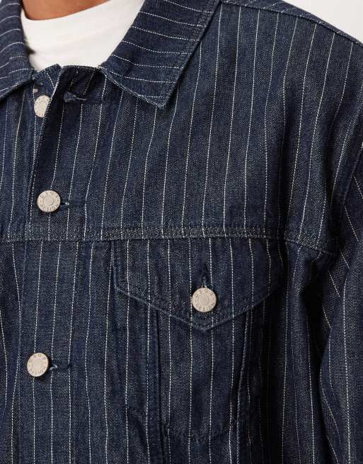 ASOS DESIGN – Jeansjacke aus gestreiftem Denim in Raw-Waschung, Kombiteil, 5 von 5