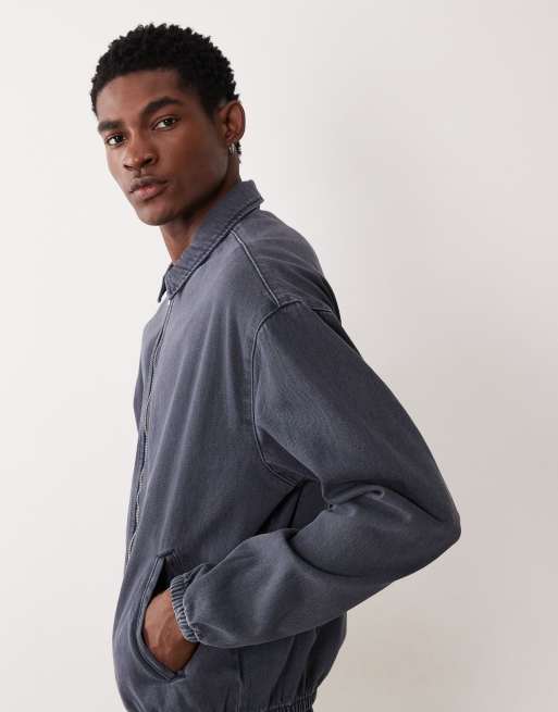 ASOS DESIGN – Jeansjacke in überfärbtem Blau, Kombiteil, 4 von 5