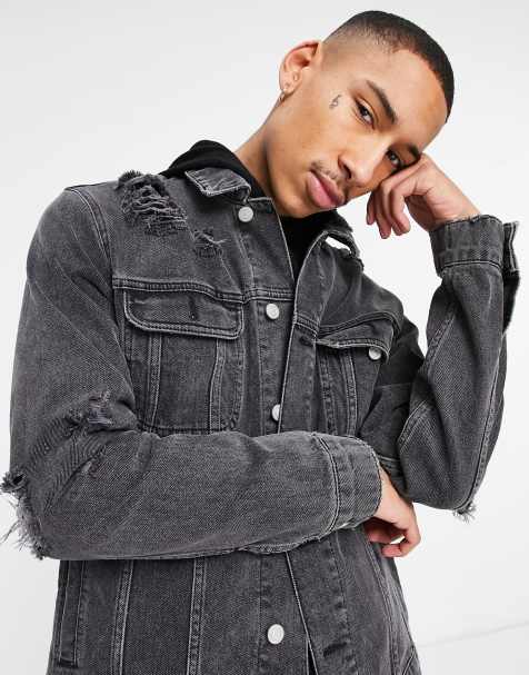 Jeansjacken Herren Oversize Jeansjacken Mit Fell Asos