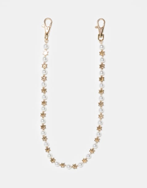 ASOS DESIGN - Jeanskæde med krystalstjerner og perler - view 1