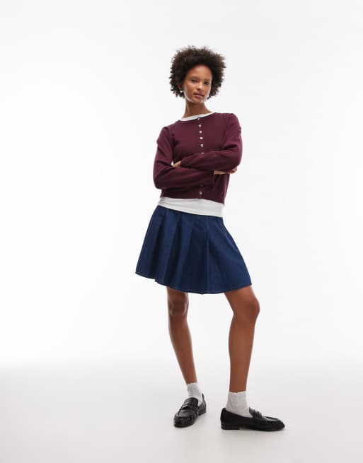 ASOS DESIGN – Jeansowa plisowana spódnica mini w kolorze indygo, 2 z 5