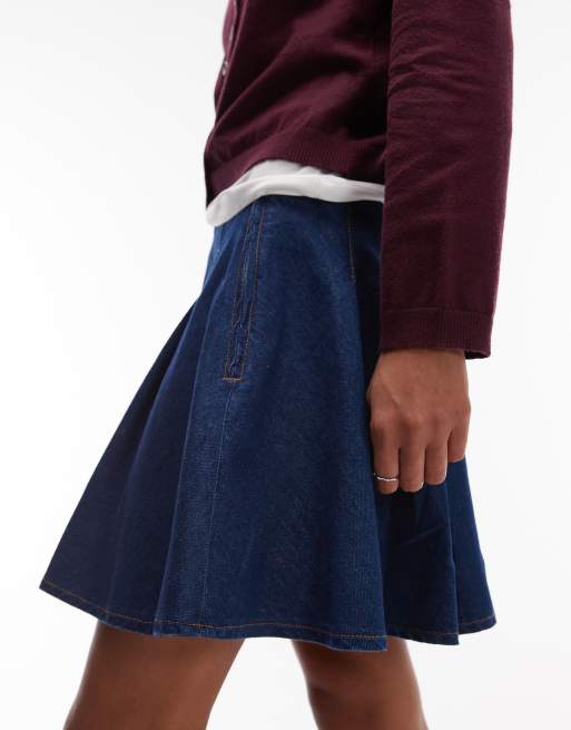 ASOS DESIGN – Jeansowa plisowana spódnica mini w kolorze indygo, 4 z 5