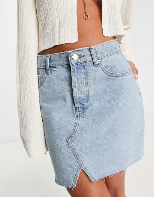 ASOS DESIGN – Jeansowa spódnica mini z efektem sprania , 3 z 4