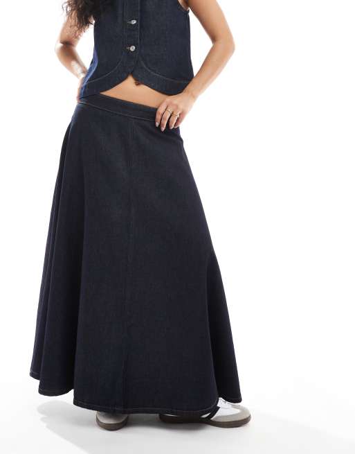 ASOS DESIGN – Jeansowa spódnica z koła w kolorze indygo, 5 z 5