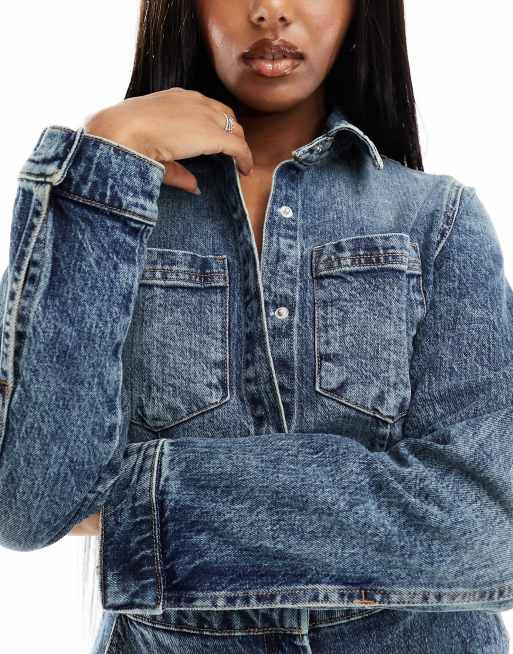ASOS DESIGN – Jeansowa sukienka midi z efektem sprania, 4 z 4