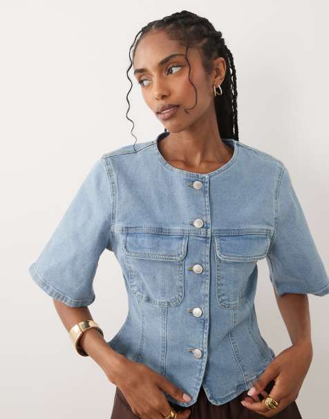 ASOS DESIGN – Jeansowy top z kieszeniami - view 1
