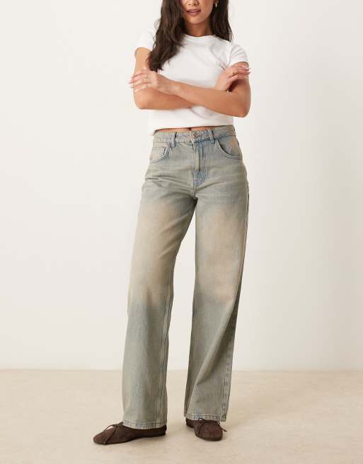 ASOS DESIGN – Jeansy baggy o fasonie boyfriend z różowym przebarwieniem