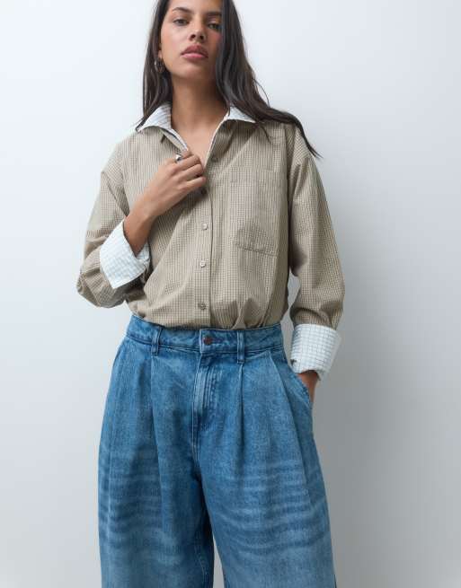 ASOS DESIGN jeansy balloon z zakładkami w jasnym denimie, 2 z 5